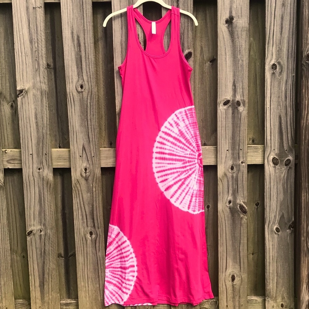 Racerback tie die maxi dress. Size S.